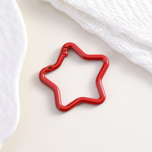 Creative Geometric Star Shaped Carabiner Mini Metal Keychain for Modern Jewelry Making and Outdoor Gear - Product Image 4