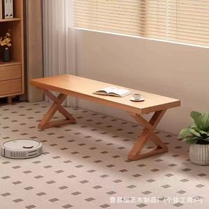 Shoe changing bench, doorway, solid wood long bench, Chinese style dining table bench, simple bedroom <b>bed</b> <b>end</b> bench - Product Image 1
