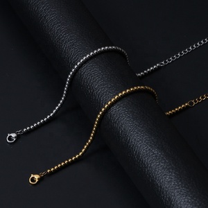 Nueva Llegada, Pulseras de Cuentas de Moda Chapadas en Oro de 18k Que No Se Deslustran, Pulsera de Acero Inoxidable, Pulseras de Cadena de Cuentas Minimalistas para Mujer - Product Image 3