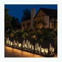 Jardinière en acier robuste, grande jardinière d'extérieur avec éclairage intégré, adaptée aux environnements commerciaux et résidentiels