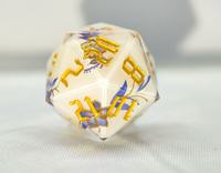 Ensemble de dés polyédriques en résine pour D&D, 7 pièces, avec autocollants intégrés pour jeux de rôle D&D, couleur et taille personnalisées