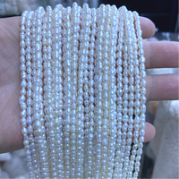 Perles d'eau douce naturelles ovales en forme de riz pour la fabrication de bijoux, la création de cordons et les travaux manuels DIY, 15''