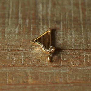 N722-S925 Zilver 18K Verguld Zirkoon Harp Hanger Ketting voor Vrouwen Muziekinstrument Stijl Elegant Ontwerp - Product Image 5