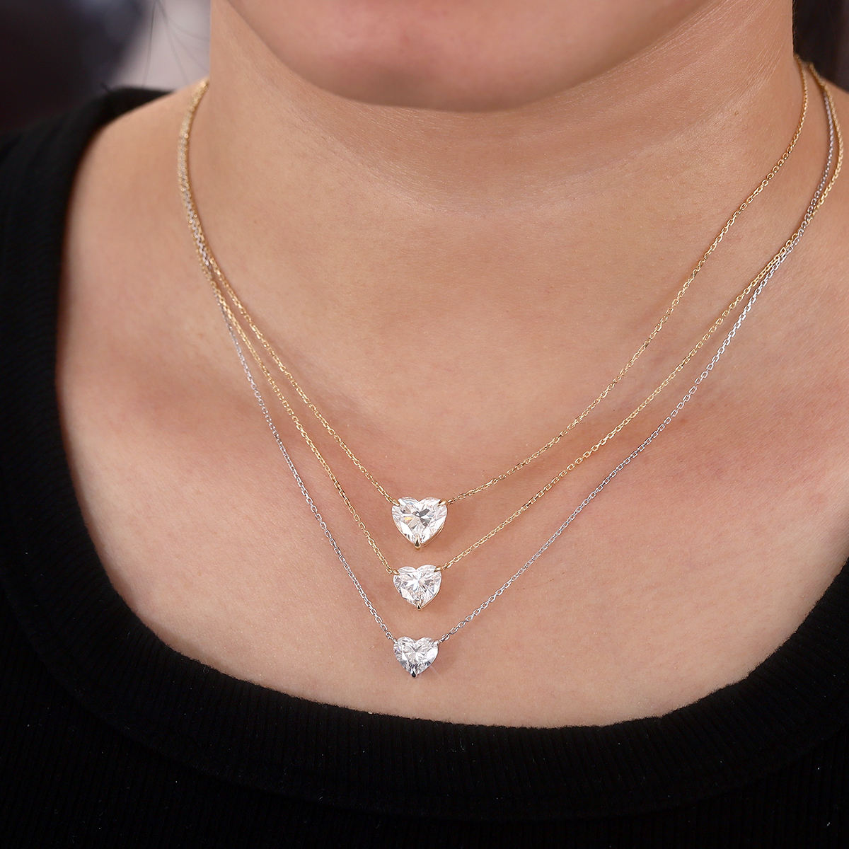 สร้อยคอเพชรแล็บไวท์โกลด์ 14k