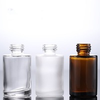 Flacon compte-gouttes en verre ambré dépoli transparent à épaule plate 20ml 30ml 50ml 100ml pour huiles essentielles et sérums, avec pipette, certifié GMP, sérigraphié