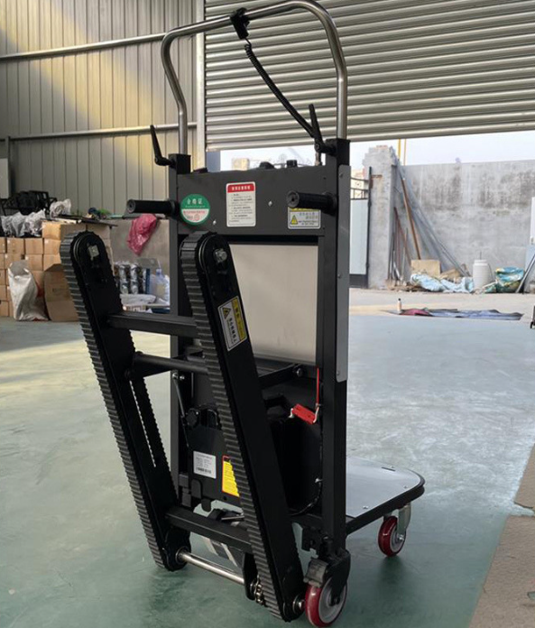 CE Certified Electric Ladder Stairs Trolly Carts 250kg Load Capacity Steel Platform Pallet Hand Stair Climbing Trolley Electric