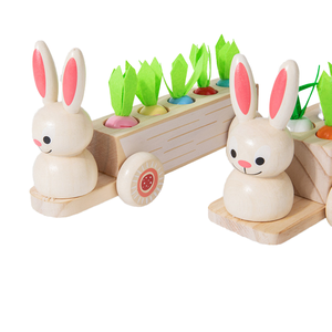 <span class=keywords><strong>Carrito</strong></span> de Conejo de Madera para Jugar a la Cosecha de Zanahorias, <span class=keywords><strong>Juguete</strong></span> Educativo Montessori para Niños Pequeños, Regalo de Madera Natural para Bebés, OEM - Product Image 1