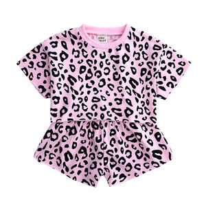 Summer Girls Casual Clothing Set <b>Children's</b> Leopard Tops + Shorts 2 Pcs Clothing Set - Product Image 3