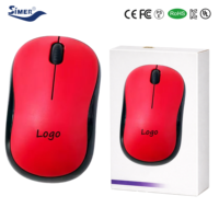 Souris sans fil USB mini 2,4 G 1000 DPI personnalisable – Ordinateur portable – Bureau – Bicolore Rouge