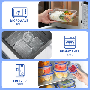 Container de Alimentos Quadrado Personalizável, Ecológico e Portátil, em PP Transparente, à Prova de Vazamentos, Caixa de Almoço Bento - Product Image 6