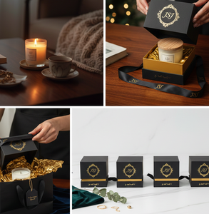 Boîte cadeau de luxe pour bougies avec bordure gaufrée, emballage en carton rigide personnalisé avec <span class=keywords><strong>logo</strong></span> pour marques traditionnelles - Product Image 4