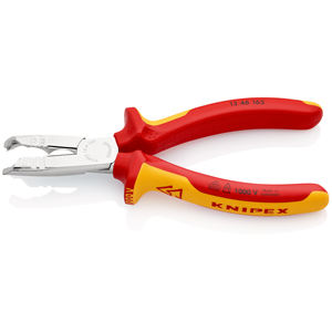KNIPEX 13 46 165 SB Dénudeur d'isolations isolé avec poignées multi-composants, testé VDE, chromé, 165 mm - Product Image 2