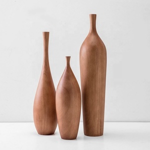 Scultura Vaso in Legno Massello Intagliato a Mano, Arte Decorativa Astratta Moderna da Pavimento, Marca <span class=keywords><strong>RUYA</strong></span>, 12.4x39.4cm, Riutilizzabile per la Casa - Product Image 2
