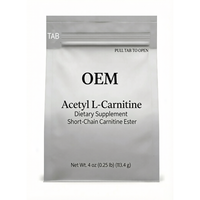 Poudre d'acétyl-L-carnitine OEM 4oz, éster de carnitine à chaîne courte, complément alimentaire pour adultes, énergie naturelle, nutrition fitness, ingrédient brut