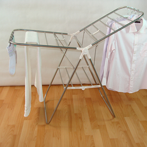 MR-5015A foldable 2 tier clothes drying rack shoes rack with wheel laundry hanger stand clothing drying rack