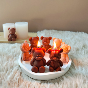 3D nhỏ gấu Silicone khuôn cho Nến làm <span class=keywords><strong>DIY</strong></span> hương liệu áo len gấu vật liệu nhựa cho thực phẩm đóng gói trong túi - Product Image 5