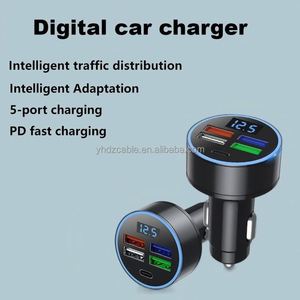 4 Ports <b>USB</b> 15W Electric Car Charger Cigarette Lighter PD QC3.0 Fast Charging 5V/2.4A Phone Charger <b>Adapter</b> - Product Image 5