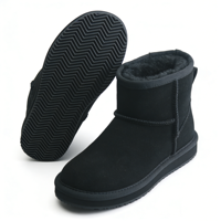 Bottes d'hiver unisexes OEM/ODM, chaudes, classiques, avec logo personnalisé, style plateforme, antidérapantes, courtes, en peluche, chaussures plates en daim