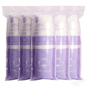 100% <span class=keywords><strong>coton</strong></span>, vente chaude, 100 pièces OEM/ODM, tampons démaquillants en <span class=keywords><strong>coton</strong></span> doux à 3 couches, outil de nettoyage cosmétique pour le visage - Product Image 1