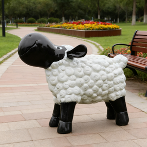 Đáng yêu <span class=keywords><strong>Shaun</strong></span> cừu điêu khắc được cấp phép nhựa trang trí sân vườn thêm quyến rũ hay thay đổi tuyệt - Product Image 6