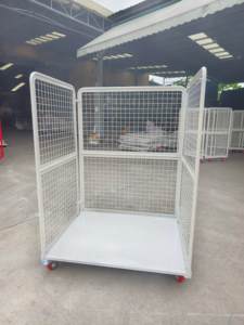 <span class=keywords><strong>Chariot</strong></span> de transport pliant en acier pour entrepôt, conteneur à roulettes, cage de stockage et de transport, équipement de manutention - Product Image 4