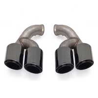 Double embouts d'échappement de voiture Modification Embouts d'échappement Dernière gorge de queue d'échappement en acier inoxydable noir pour Porsche Cayenne