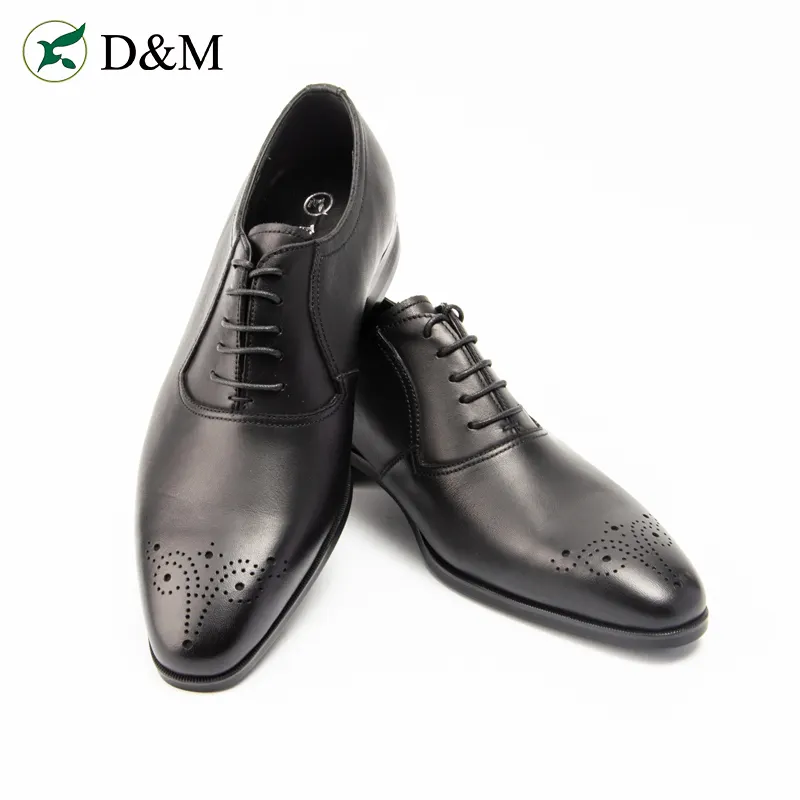 Black Genuine Leather Gentlemen Oxford Business Formal Leather Men Dress Shoes