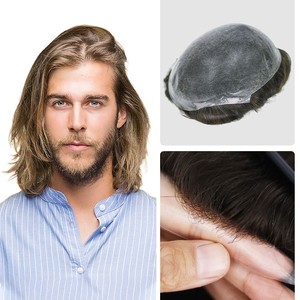 Système de remplacement capillaire LONGFOR injecté, base en PU ultra-fine, 100% cheveux humains Remy, pour hommes, patch, fournisseur de premier plan - Product Image 3