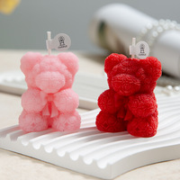 Bougie parfumée ours avec nœud papillon, décoration d'intérieur, cadeau de mariage, cadeau de Saint-Valentin, ornement, cire de soja mélangée faite à la main, coulée à la main