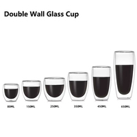 Taza de Vidrio de Borosilicato de Doble Pared, Resistente al Calor, Aislada, para Café, Té y Agua, para Hogar y Oficina