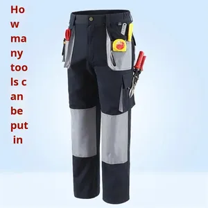 Pantaloni da <span class=keywords><strong>Lavoro</strong></span> Industriali con Tasche ad Alta Capacità, Tessuto Traspirante in Poliestere Impermeabile per Lavori Pesanti - Product Image 5