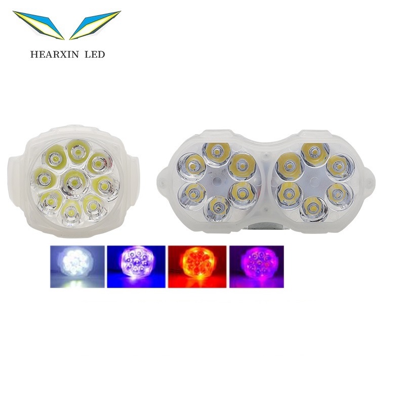 9 светодиодных ламп HearxinLED, мотоциклетные Вспомогательные фары, прожекторы, противотуманные фары, автомобильные вспомогательные яркие электрические Автомобильные фары