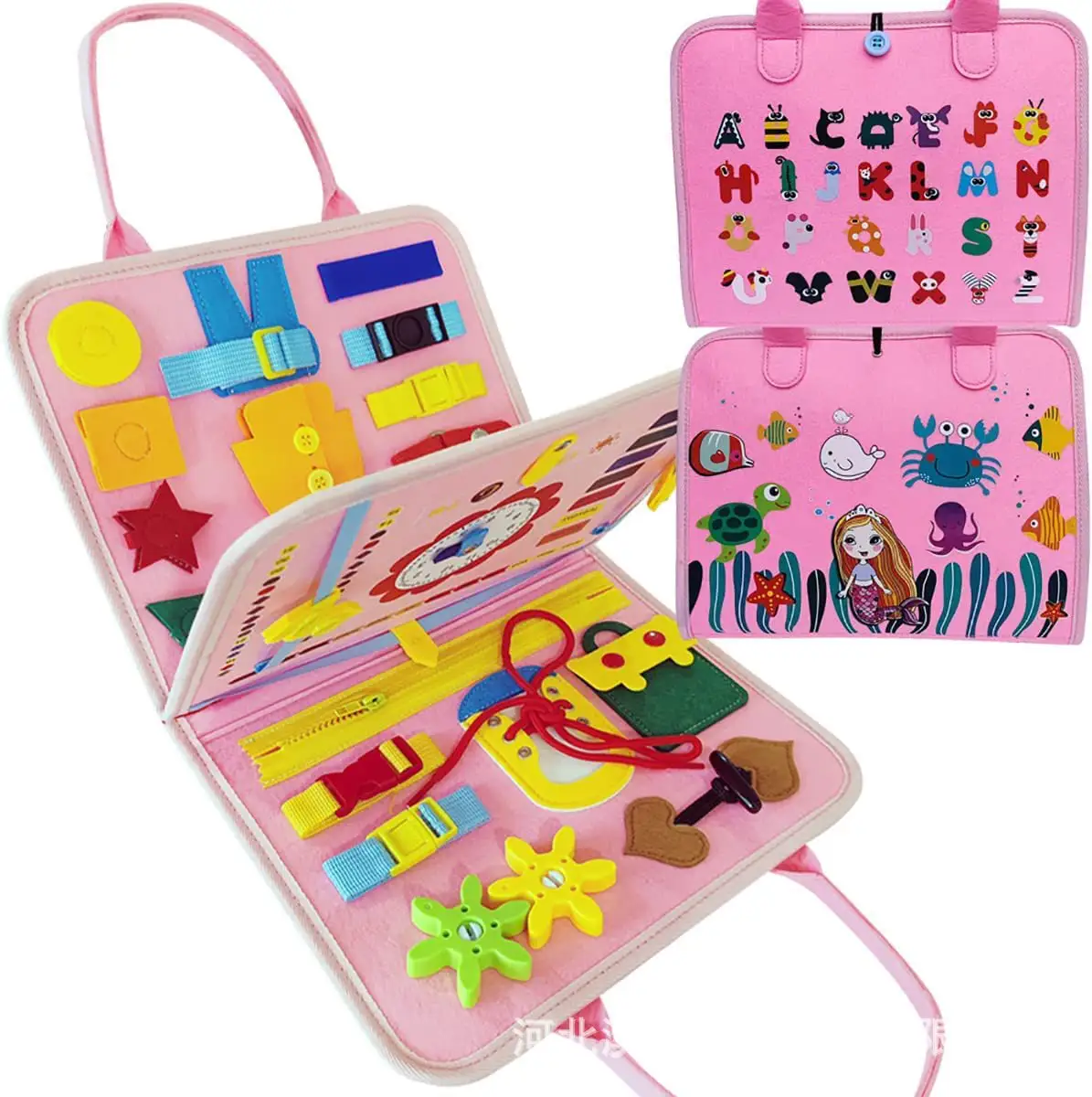 2024 neuer stil, rosa meerjungfrau besetzt brett montessori spielzeug für 1, 2, 3, 4 jahre kleine kinder, montessori besetzt brett spielzeug