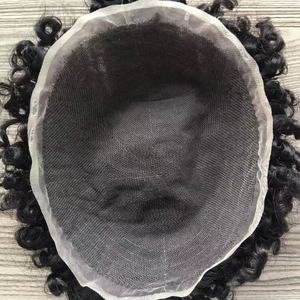 Haizhixiu Hair Full Lace Afro-Américains Hommes Cheveux Toupet Unités pour Tresses en Courbure bouclée/ondulée - Product Image 4