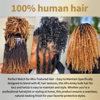 # Cheveux humains brésiliens Remy bouclés afro crépus en vrac, couleur bordeaux 99J, 50g, réutilisables, sans décoloration, pré-étirés 4C, pour tresses bohèmes
