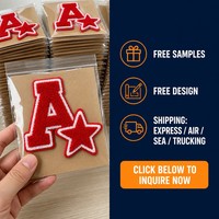 Patch en chenille étoile et alphabet 3D gonflé brodé thermocollant pour casquette de sport et sac à dos personnalisé