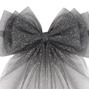 กิ๊บติดผมประดับโบว์สีขาวและสีดำมีสไตล์กิ๊บติดลูกปัดมุกพร้อมคลิปจระเข้ของขวัญสุดหรูสำหรับเด็กหญิงและสตรี - Product Image 3