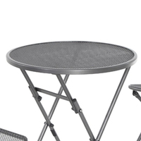 3pcs Outdoor Metal Mesh Folding Bistro Pliable Coffee Bar Set Portable Iron Wire Mesh Balcon Chair and Table Garden Furniture