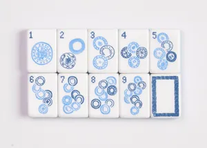 Jeu de Mahjong Classique Miss <span class=keywords><strong>Darling</strong></span> Bleu et Or, Style Américain, avec Tuiles Superposées, Ensemble de Jeu Moderne et Élégant pour le Divertissement des Adultes - Product Image 4