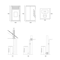Poêle à granulés de bois de qualité au design moderne, chauffage autonome pour maison, compatible bois, charbon et charbon de bois, installation incluse pour villa