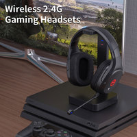 Casque de jeu numérique sans fil ZFX 2.4G+BT pour PC, PS4/PS5, Xbox avec station de charge