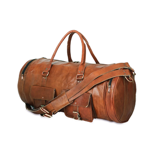 Del gimnasio al viaje: esta bolsa de lona 100% de cuero genuino ofrece almacenamiento flexible y un estilo de viaje sofisticado. - Product Image 4