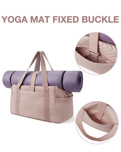 Portable <b>Waterproof</b> Quilted Travel Duffel Bags Sports Yoga <b>Mat</b> Carry-on Tote Handbag Weekend Overnight Gym Bag - Product Image 3