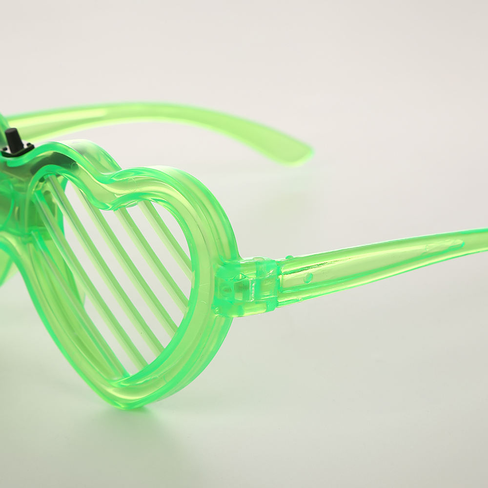 LED Heart-shaped Louver Flashing Glasses-Diwali Ramadan Party Accessories Customizable Colors Long Life Battery Enhanced