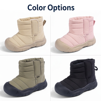 Bottes d'hiver et d'automne chaudes pour enfants, unisexes, solides, antidérapantes, imperméables, chaussures courtes pour enfants, usage quotidien