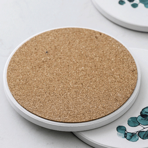 8" Hot Pot Mat Round Ceramic <strong>Trivet</strong> with <strong>Cork</strong> Heat Resistant Table Ceramic Placemat Y0319 - Product Image 3