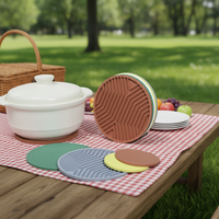 Sous-plat rond en silicone, isolation thermique, anti-brûlure, haute température, pour table à manger
