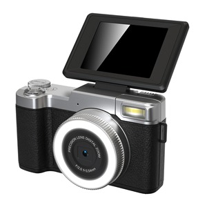 กล้องดิจิตอล 48MP เซ็นเซอร์ CCD F2.0 f=3.54 มม. หน้าจอพลิกได้ พร้อมไฟเสริมความงาม กล้องเซลฟี่สำหรับนักเรียน - Product Image 1