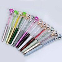 Haute Qualité En Gros Grand Diamant Cristal Stylos À Bille Multi Couleur Cadeau Gem Ball Stylo À Bille-support Logo Personnalisé Imprimer