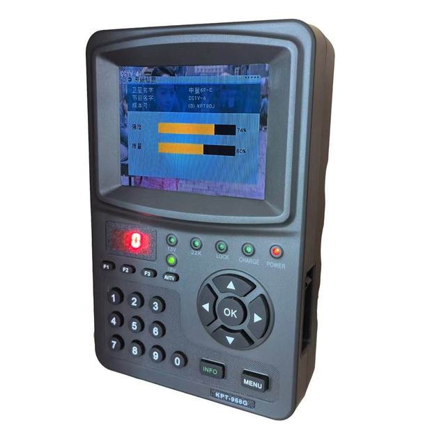 KPT-968G Handheld Satellite Finder & Monitor 3.5 Inch Digital Satellite Finder DVB-S/S2 Meter KPT-968G with AV TV Input